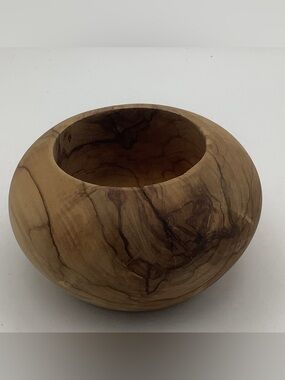 Hand-Turned Wooden Vessel/Bowl Made of Spalted Wood